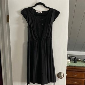 Black dress with flutter sleeves